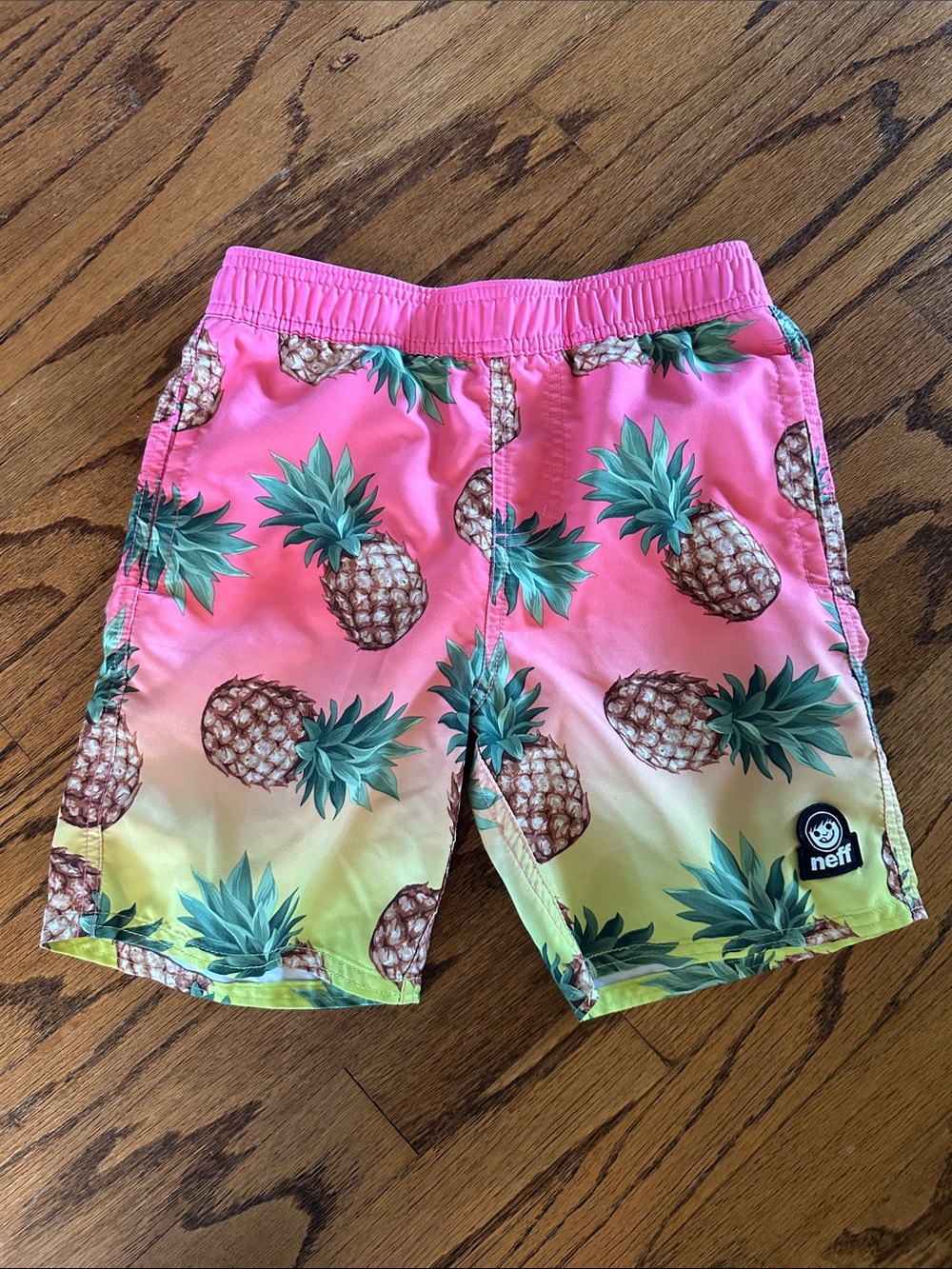 Neff boys swim trunks pink pineapple